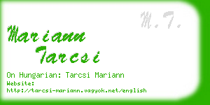 mariann tarcsi business card